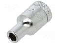 Socket; 6-angles,socket spanner; 4mm; 1/4"; tool steel; L: 25mm GEDORE GEDORE-6165400