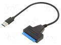 USB to SATA adapter; PnP; SATA 22pin female,USB A plug; 0.3m AKYGA AK-CA-86
