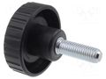 Knob; Ø: 50mm; Ext.thread: M10; 30mm; H: 28.5mm; polyamide; knurled ELESA+GANTER BT.50P-M10X30