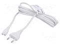 Cable; CEE 7/16 (C) plug,IEC C7 female; 3m; white; 2.5A; 230V LOGILINK CP145W