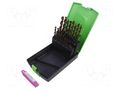 Drill set; for metal; high speed steel HSS-O; plastic cassette RECA RECA-0620-004-910