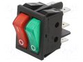 ROCKER; SPST x2; Pos: 4; ON-OFF + ON-OFF; 16A/250VAC; green-red CANAL ELECTRONIC R210T5WGBDA11BNA8