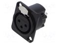 Connector: XLR; socket; female; AX; 15A; 133V; PIN: 3; IP40; soldering AMPHENOL AX3FDB