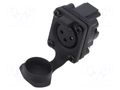 Connector: XLR; socket; female; AXS; 15A; 133V; PIN: 3; IP65; THT AMPHENOL AXS3FP1H