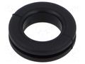 Grommet; Ømount.hole: 20mm; Øhole: 16mm; black; -40÷135°C; UL94HB ESSENTRA ESS-10118160