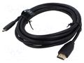 Cable; HDMI plug,micro HDMI plug; PVC; HDMI 2.0; 3m; black VENTION VAA-D03-B300