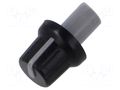 Knob; with pointer; ABS; Øshaft: 6mm; Ø15.8x13.8mm; black; push-in SR PASSIVES GMN-4P6M-GY