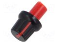 Knob; with pointer; ABS; Øshaft: 6mm; Ø15.8x13.8mm; black; push-in SR PASSIVES GMN-4P6M-RD
