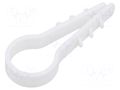 Holder; 50pcs; RoundDowel; Body: white; 16mm TIE10 TTDR16W