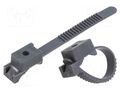 Cable strap clip; L: 80mm; 100pcs; -15÷80°C; StrapLock; Body: grey TIE10 TTSL20G