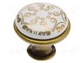 Knob; Ø: 26.5mm; H: 23mm; porcelain,zamak; orient gold; furniture GTV Poland GTV-GP-0728J4-C-04