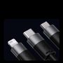 3in1 USB - micro USB / Lightning / USB C 3.5A 1.2m cable Baseus StarSpeed - black, Baseus 6932172622268 6932172622268