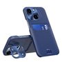 Leather Stand Case case for iPhone 14 Plus cover card wallet with stand blue, Hurtel 5907769350528 5907769350528