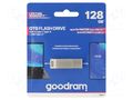 Pendrive; USB 3.2; 128GB; R: 60MB/s; W: 20MB/s; silver; USB A,USB C GOODRAM ODA3-1280S0R11
