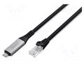 Cable; USB 3.2 Gen 1; RJ45 plug,USB C plug; nickel plated; 3m DIGITUS AK-300601-030-S