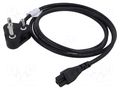 Cable; 3x0.75mm2; IEC C5 female,IS 1293 (M) plug; PVC; 1.8m; 2.5A LIAN DUNG SN51-3/07/1.8BK