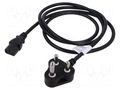 Cable; 3x1mm2; IEC C13 female,IS 1293 (M) plug; PVC; 5m; black LIAN DUNG SN52-3/10/5BK