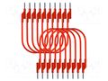 Test leads; 50VAC,120VDC; 10A; banana plug 4mm,both sides; red PEAKTECH PKT-P7046-R