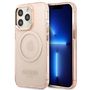 Guess GUHMP13LHTCMP iPhone 13 Pro / 13 6.1&quot; pink/pink hard case Gold Outline Translucent MagSafe, Guess 3666339057114 3666339057114