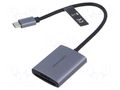 Card reader: memory; USB C plug; USB 3.0; SD; Communication: USB VENTION CLOHB