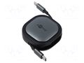 Cable; USB 2.0,rolled; USB C plug,both sides; 1m; black,silver GOOBAY GOOBAY-77424