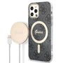 Set Guess GUBPP12MH4EACSK Case+ Charger iPhone 12/12 Pro black/black hard case 4G Print MagSafe, Guess 3666339102777 3666339102777