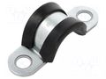 Fixing clamp; ØBundle : 18mm; W: 20mm; steel; Cover material: EPDM KALE CC-F1-18X20-W1EPDM