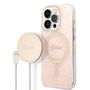 Set Guess GUBPP14LH4EACSP Case+ Charger iPhone 14 Pro 6.1" pink/pink hard case 4G Print MagSafe, Guess 3666339103064