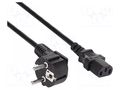 Cable; 3x1.5mm; PVC; Len: 1.5m; black; 10A; 250V; Core: Cu AKYGA AK-PC-01S
