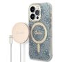 Set Guess GUBPP14XH4EACSB Case+ Charger iPhone 14 Pro Max 6.7" blue/blue hard case 4G Print MagSafe, Guess 3666339102999 3666339102999