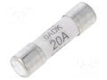 Fuse: fuse; 20A; 500VAC; time-lag; ceramic,cylindrical; 5x20mm BEL FUSE 0ADKC9200-BE