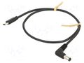 Cable; USB C plug,DC 5,5/2,1 plug; angled; black; 0.5m; Core: Cu GOOBAY GOOBAY-78971