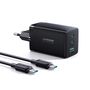 Joyroom fast GaN charger 65W USB-A, 2x USB-C black + USB-C - USB-C cable 100W 1.2m (TCG01), Joyroom 6956116742539 6956116742539