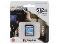 Memory card; microSDXC; R: 170MB/s; W: 90MB/s; Class 10 UHS I U3 KINGSTON TECHNOLOGY SDCG3/512GB