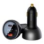 Baseus Digital Display Fast Car Charger USB-A / USB-C PD3.1 140W black + USB-C cable Baseus Superior Series 5A 240W 1m black (CGZX070001), Baseus 6932172622374