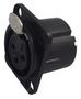 SOCKET, XLR, BLACK, 3POLE NC3FD-LX-B