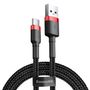 Baseus Cafule cable USB-C 2A 2m (Red+Black), Baseus CATKLF-C91