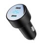 2x USB C 70W car charger with LED display Joyroom JR-CCD02 - black, Joyroom 6956116776855 6956116776855