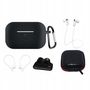 Silicone Case Set for AirPods Pro 2 / AirPods Pro 1 + Case / Ear Hook / Neck Strap / Watch Strap Holder / Carabiner - black, Hurtel 5907769354984 5907769354984