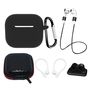 AirPods 3 Silicone Case Set + Case/Ear Hook/Neck Strap/Watch Strap Holder/Carabiner Clasp - black, Hurtel 5907769354946 5907769354946