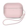 Silicone Case for AirPods Pro 2 / AirPods Pro 1 + Wrist Strap Lanyard - pink, Hurtel 5907769355448 5907769355448