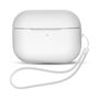 Silicone Case for AirPods Pro 2 / AirPods Pro 1 + Wrist Strap Lanyard - White, Hurtel 9145576277836 9145576277836