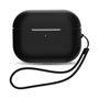 AirPods Pro 2 / AirPods Pro 1 Silicone Case + Wrist Strap Lanyard - Black, Hurtel 5907769355424