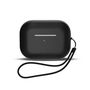 Silicone case for AirPods 1 / AirPods 2 + wrist strap lanyard - black, Hurtel 5907769356193 5907769356193