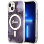 Guess GUHMP14SHTMRSU iPhone 14 6.1&quot; purple/purple hardcase Golden Marble MagSafe, Guess 3666339115838 3666339115838
