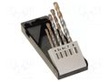 Drill set; for concrete; steel; box; concrete; 5pcs. C.K CK-3068A