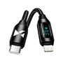 Wozinsky WUCLC2 Lightning - USB-C 36W 480Mb/s cable 2m with display - black, Wozinsky 5907769308482 5907769308482