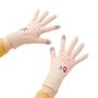 Women's winter telephone gloves with a snowman and a Christmas tree - beige, Hurtel 5907769307898 5907769307898
