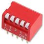 DIP SWITCH, 5POS, SPST-NO, PIANO KEY, TH MCNDP-05V