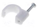 Holder; white; on round cable; 100pcs; with a nail; Ø: 9mm Goobay CLIP-BOX-9